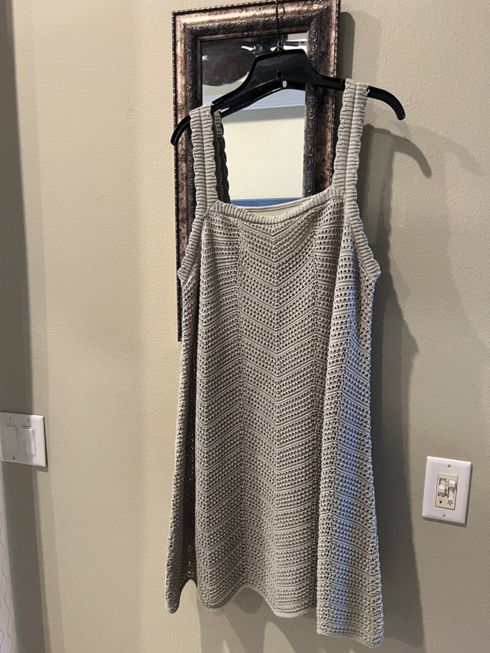 Crochet Tank Dress in Light Green NWOT